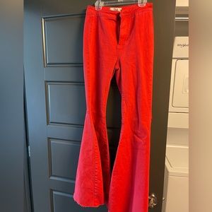 Free people flare jeans in red!